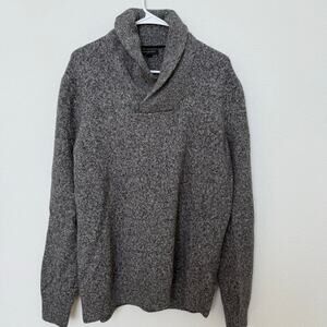 Men's Banana Republic Cotton Blend Cowl Neck Sweater Gray Large